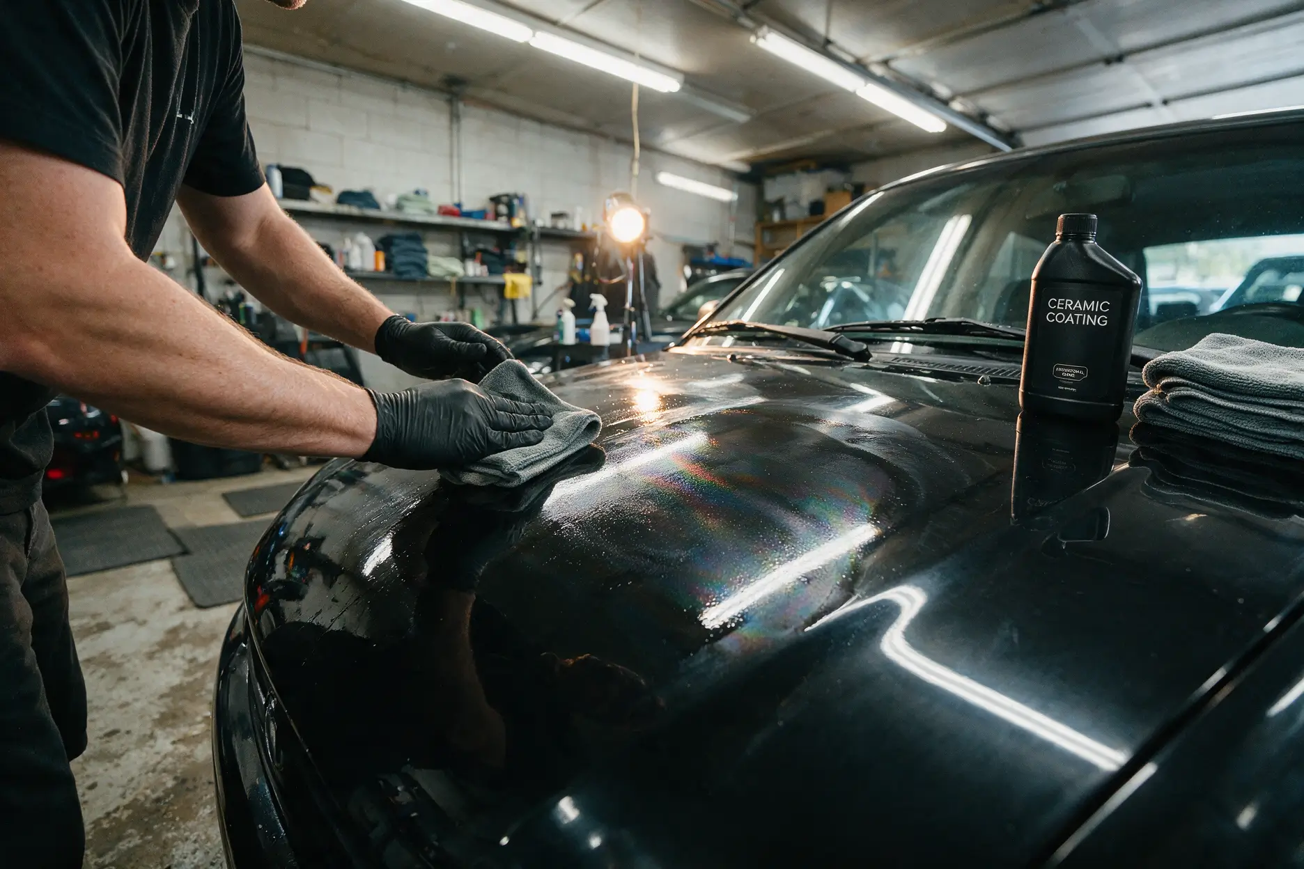Mirror-gloss black paintwork on a Porsche Panamera